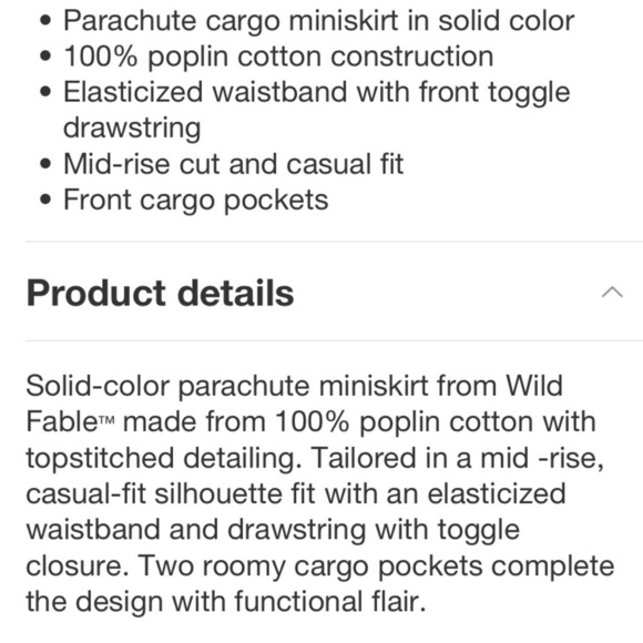 Women's Parachute Cargo Mini Skirt - Wild
Fable™ Off-White new - Picture 4 of 6